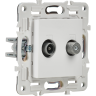 Розетка двойная TV+SAT IEK SKANDY SK-A13W арктический белый SK-AF20-O-K01