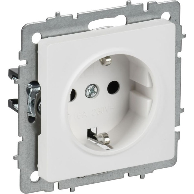 Розетка IEK BRITE BR-R14-16-K91 РС14-1-0-БрАБ 16А с заземл. Защ. Шторки механизм арктич. Бел.